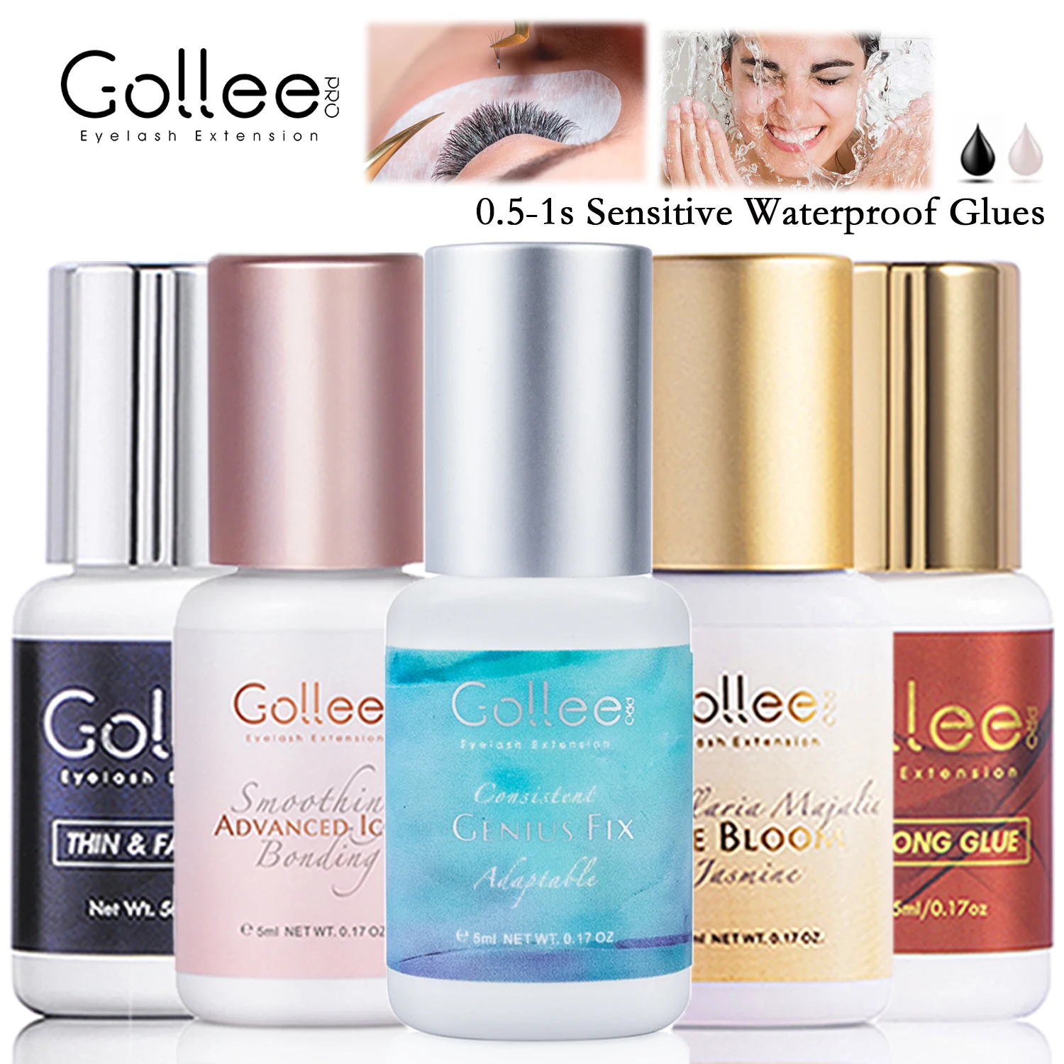 New Gollee All Season Glue for Lash Extension 0.5s Super Glue Adhesive Stick False Eyelash 6-8 Weeks Retension Waterproof makeup