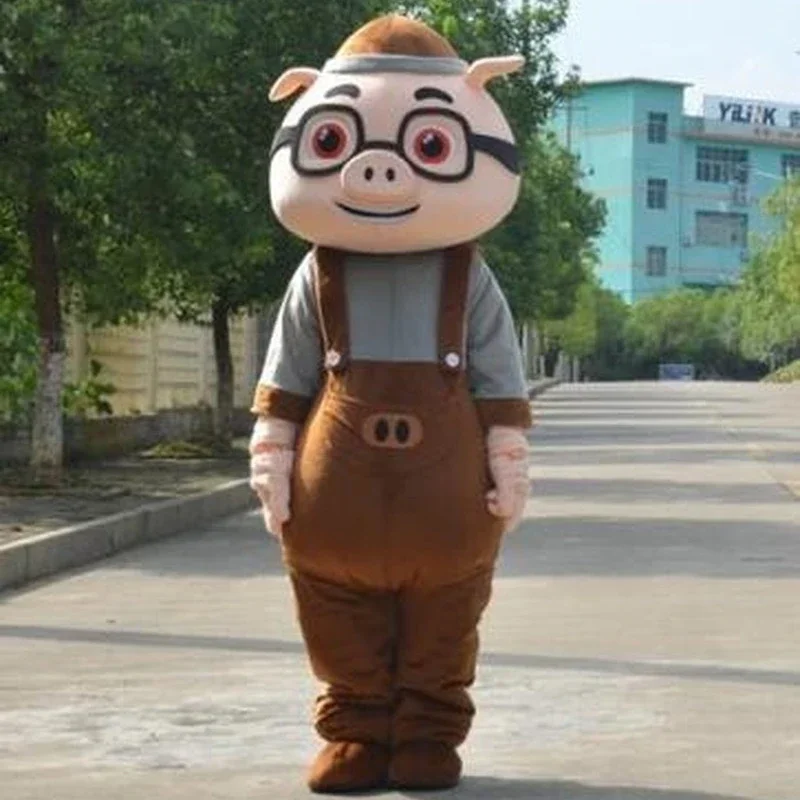 Pig Mascot Costume Cosplay Apparel Cartoon Character Birthday Clothes