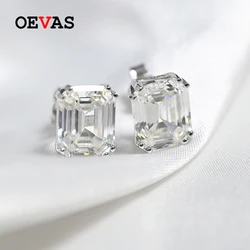 OEVAS Classic 925 Sterling Silver High Carbon Gemstone Diamonds Earrings Ear Studs Wedding Bride Fine Jewelry Gifts Wholesale