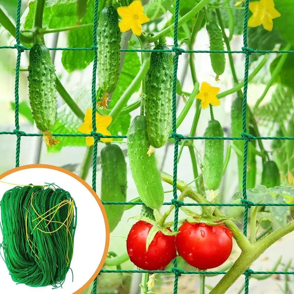 Malla de nailon resistente para plantas, red de jardín para trepar, malla verde de alta densidad para vegetales, frutas, flores y cultivos. ﻿