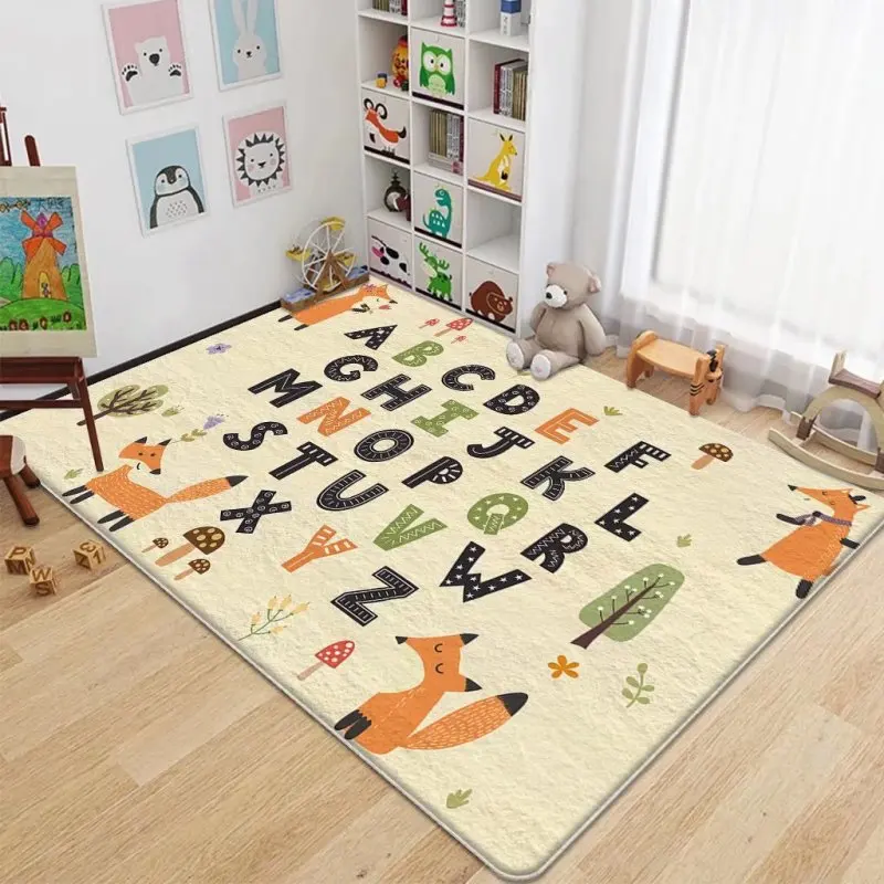 Cute Cartoon Living Room Decoration Carpet Home Children's Room Baby Crawling Game Carpets Modern Cloakroom Large Area Soft Rug