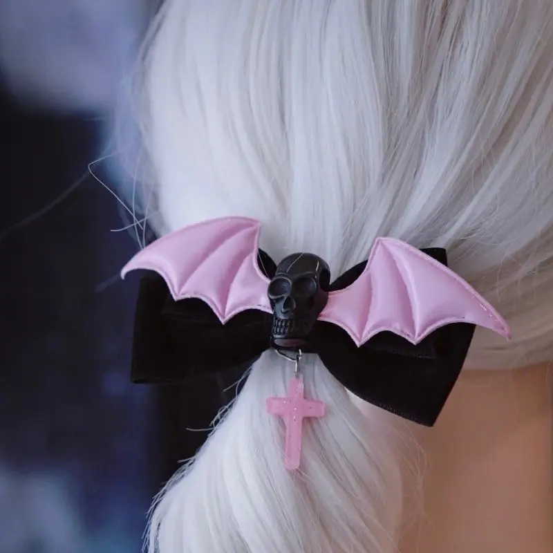 Handmade Y2K girl Harajuku Gothic Hair ties Lolita Punk women's hairpin Accessories hair loop Headbands Barrettes