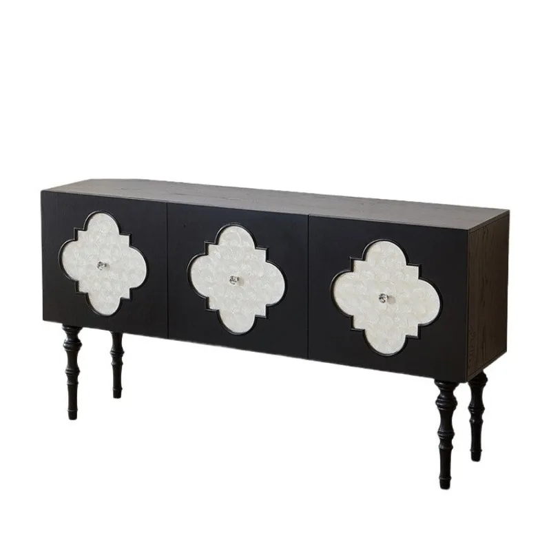 

French porch cabinet living room sofa side cabinet black porch table rack corridor corner chest