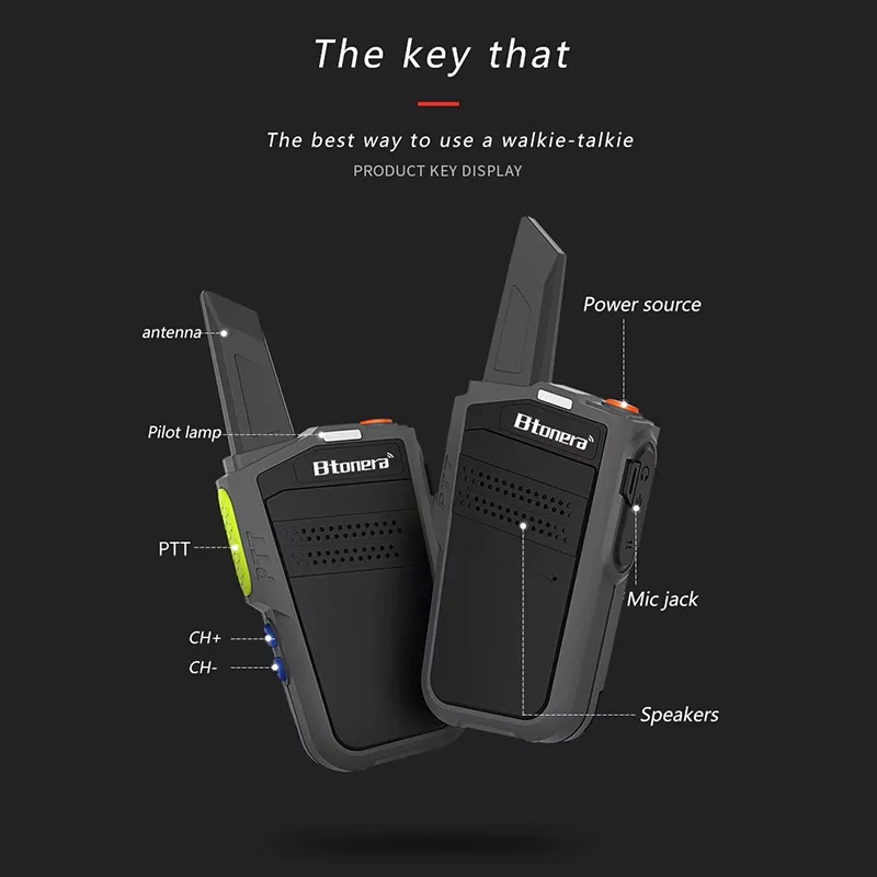 Btonera 608 Mini Walkie Talkie pmr 446 Profesional Walkie Talkies Largo Alcance mini Radio Wolkie Tokie Walkies de Largo Alcance