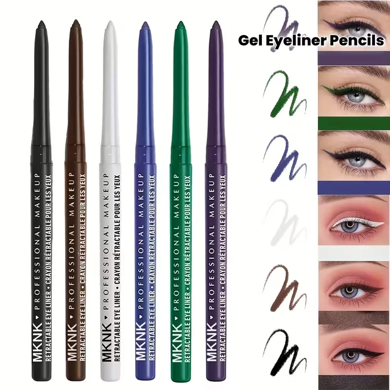Auto Rotating Eyeliner Gel Pencil &Lip Liner,Easy to Color High Pigment Eye Makeup Pen,Waterproof Long Smudge Resistant Cosmetic