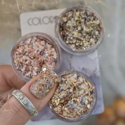 1pc Colorful shell nail powder platinum foil decoration and rhinestone accessories DIY nail charm nail gemstone nail products