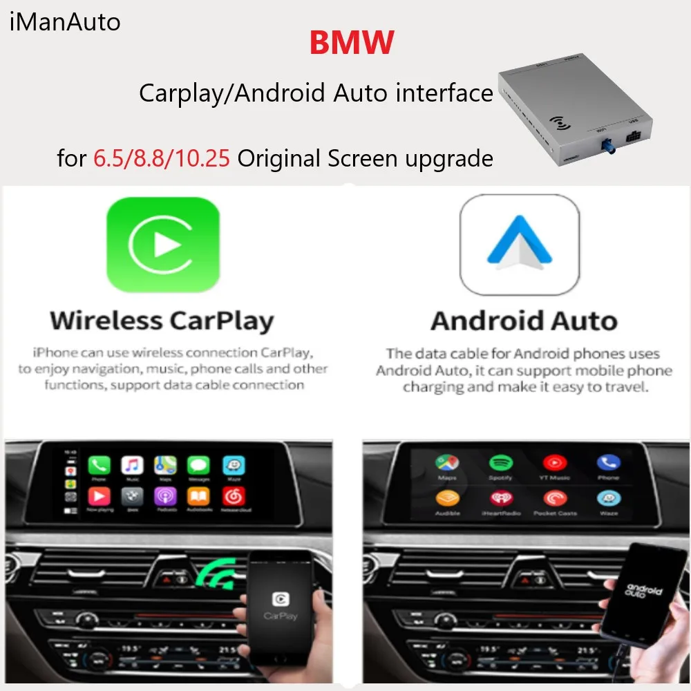 Wireless Carplay Android Auto Module for BMW 3 5 7 Series F30 F10 F11 F07 F01 F02 F48 F15 2013-2017 Airplay Mirrorlink Interface