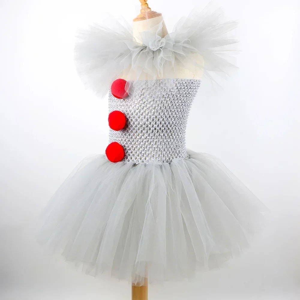 Gruseliges Graues Joker-Clown-Kostüm für Kinder Schreckliches Cosplay-Kleidungsset 2026 Halloween-Karneval-Party-Outfit für Jungen und Mädchen – Detail 4