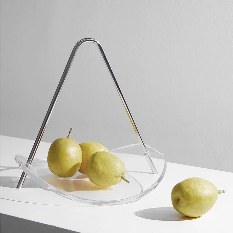 

Nordic fruit plate simple modern acrylic metal swing model house decorative plate dining room living room combination ornament