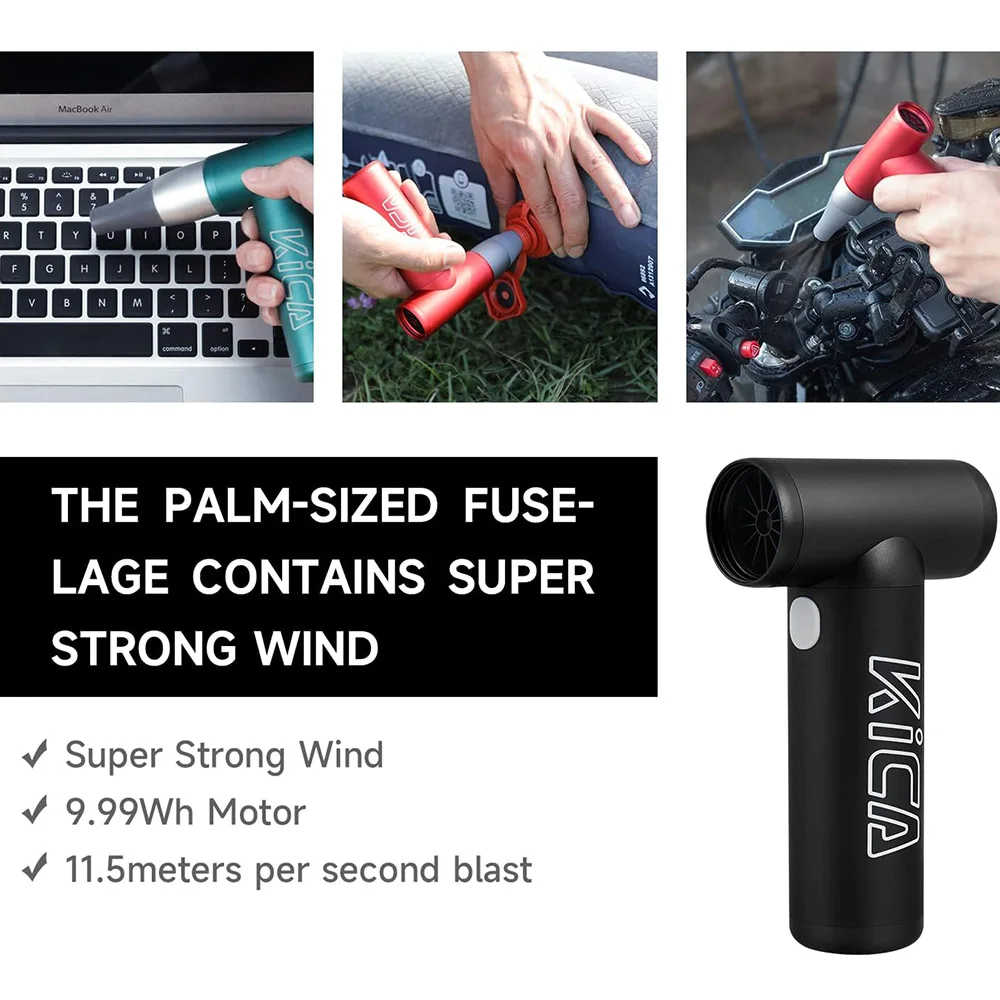 Imagem -03 - Kica Jetfan1 Ventilador de ar Portátil Mini Ventilador Turbo Limpador de Teclado Recarregável ar Comprimido Espanador para Computador pc Câmera do Carro