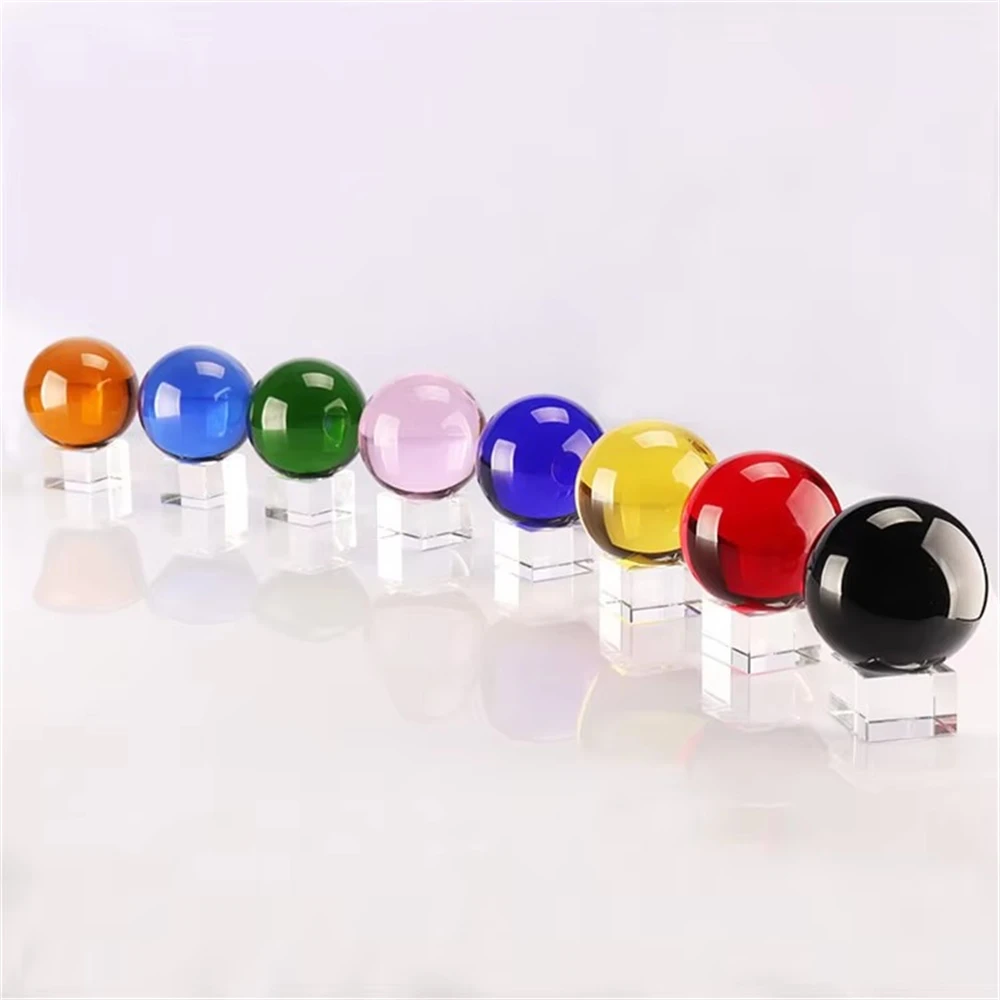 Asia Clear Multicolor K9 Crystal Ball Healing Magic Sphere Props Living Room Decor Gifts 40/50/60MM