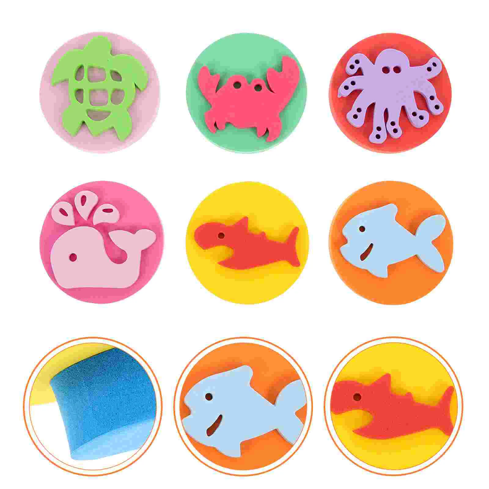 6 Pcs Kids Painting Eva Seal Toys Flower Shape Stamps Preschool Supplies Perfect for Drawing Craft Activities