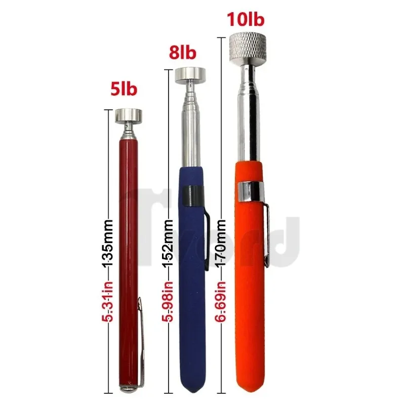 Magnetic Retractable Pickup Suction Iron Rod Portable Multifunctional Extractor Pen Clip Automotive Repair Tools