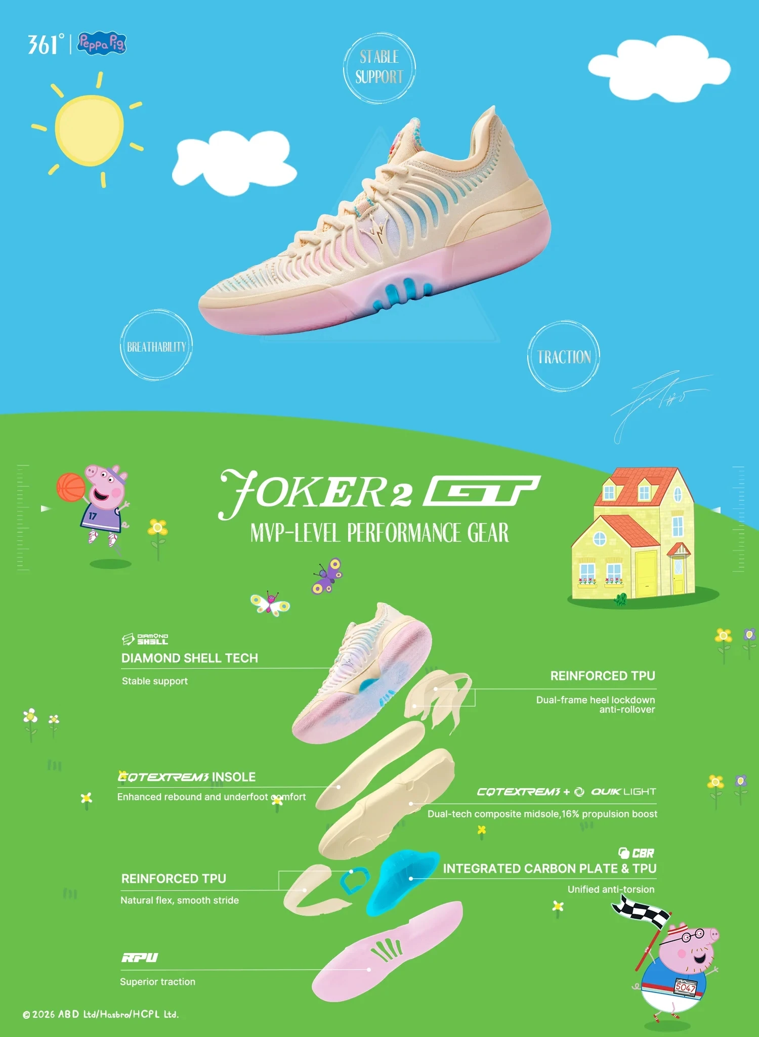 361 Degrees Joker 2 GT Neue Jokic Herren-Basketballschuhe, trendige, strapazierfähige, atmungsaktive, stoßdämpfende Sneakers 672631118 – Detail 3