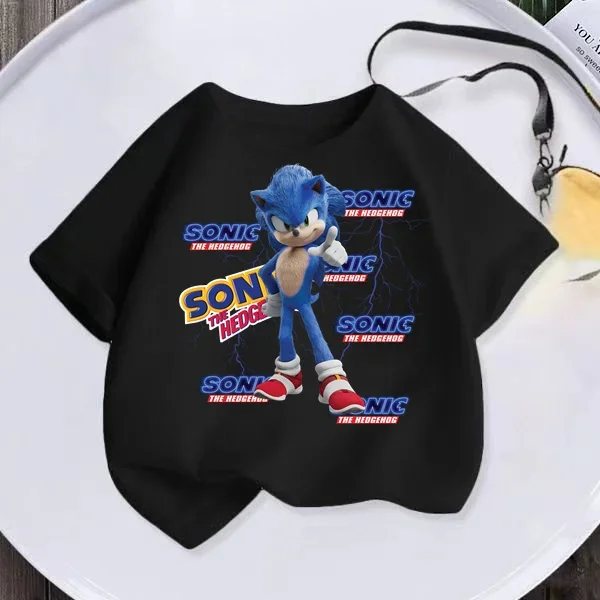 sonic Hedgehog Kids T-shirt Kawaii Anime Kids Cartoon T-shirt Game Short sleeve Casual Clothing Girls Boys T-shirt top