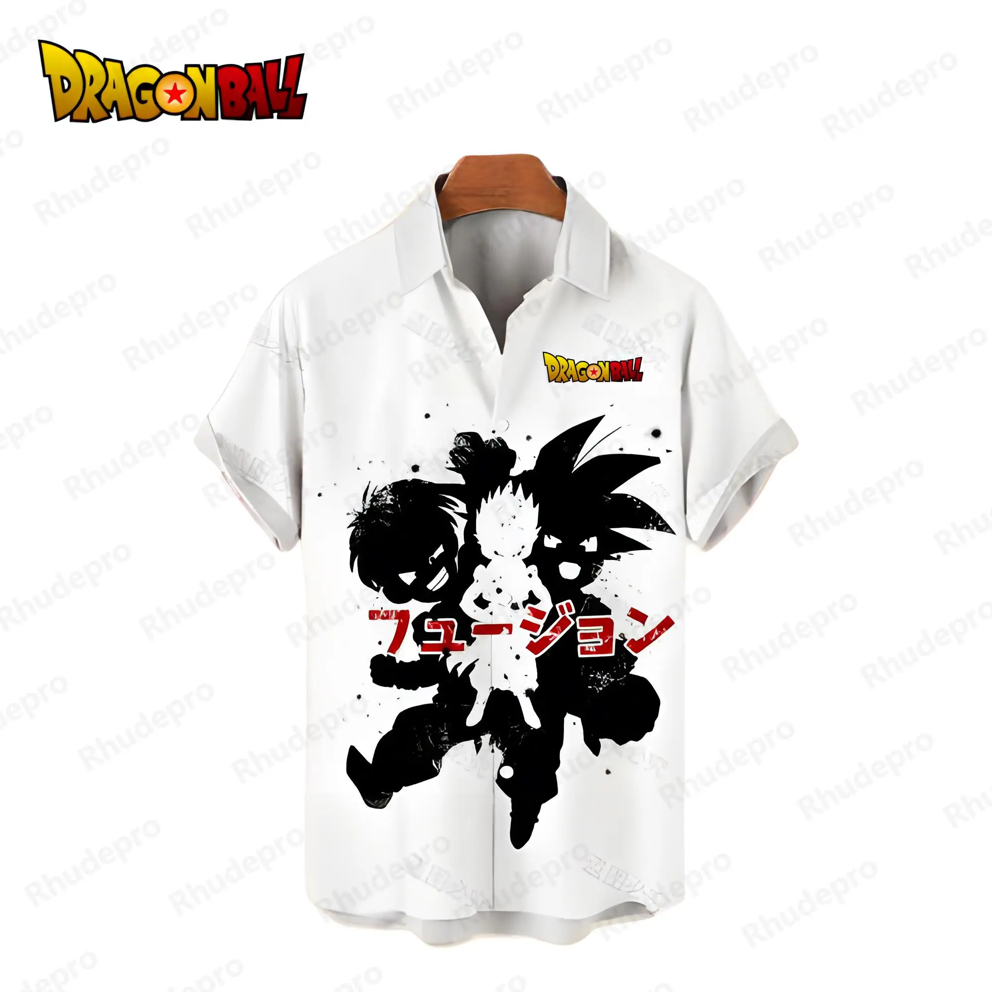 2024 Dragon Ball Z Men\'s Shirts Vegeta Y2k Fashion Super Saiya Anime Social Shirt Beach Style Short Sleeve Streetwear Tops