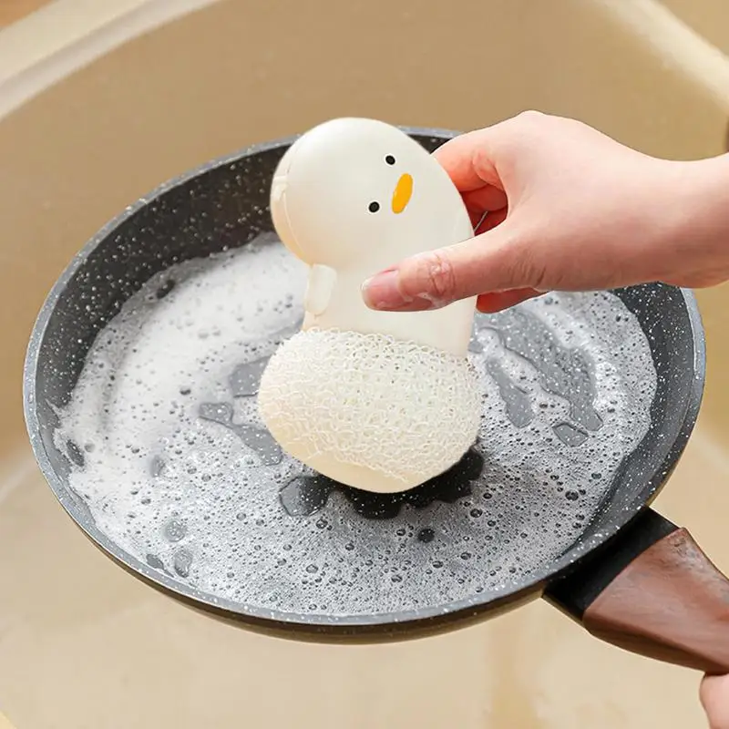 Dish Scrubber Brush Scrub Brush For Dish Kitchenware Cleaning Tool Duck Shape Scrubber Ball Multipurpose Washing Brush accessory