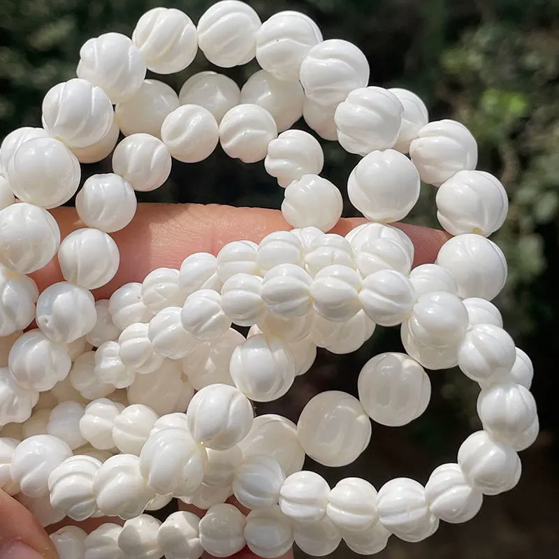 Natural AA White Tridacna Shell Twist Round 8/10/12mm Stone Beads Loose For DIY Necklace Bracelet Jewelry Making Strand 15\