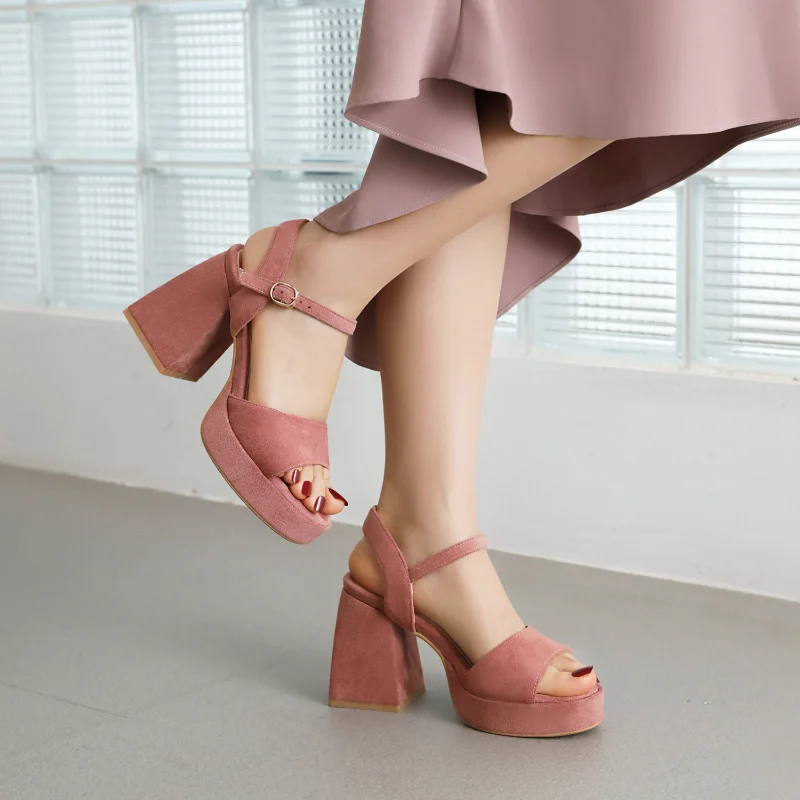 ฤดูร้อนหวานLolitaสายรัดข้อเท้ารองเท้าแตะเด็กสาวใหญ่Peep Toe 9 ซม.บล็อกรองเท้าส้นสูงแพลตฟอร์มจัดเลี้ยงเจ้าหญิงรองเท้า 2023