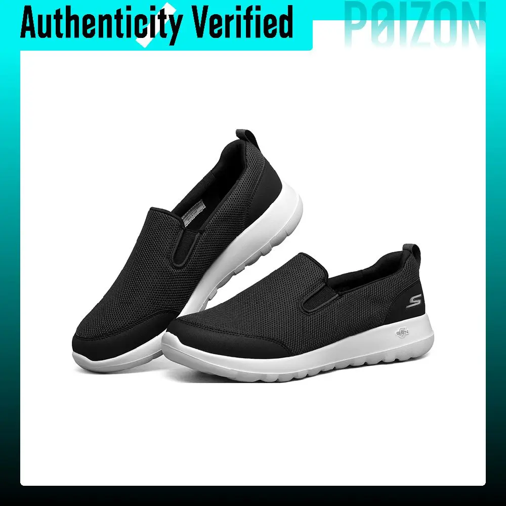 Skechers GO WALK Ma Mesh, Textile Cushioning Breathable Cushioning Breathable Low top Casual Shoes Men's Black White 216010-BLK view 6