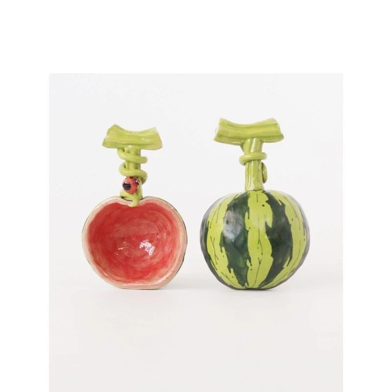 Watermelon spoon, cute, handmade underglaze, summer spoon yogurt, small fresh