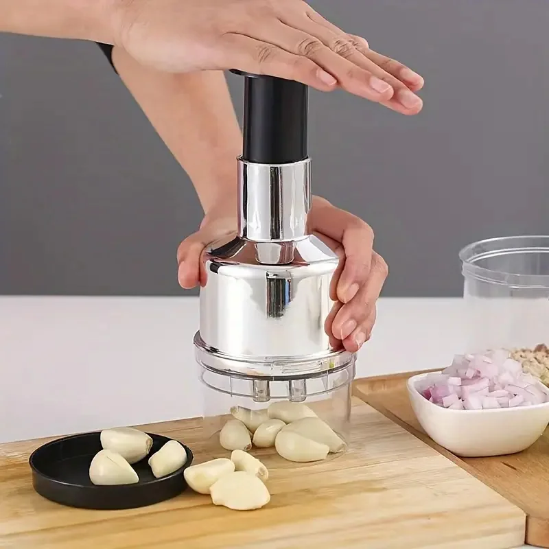 Manual Garlic Chopper Garlic Crusher Pressing Handheld Food Chopper Slicer Vegetable Cooking Crusher Gadgets Kitchen Accessories