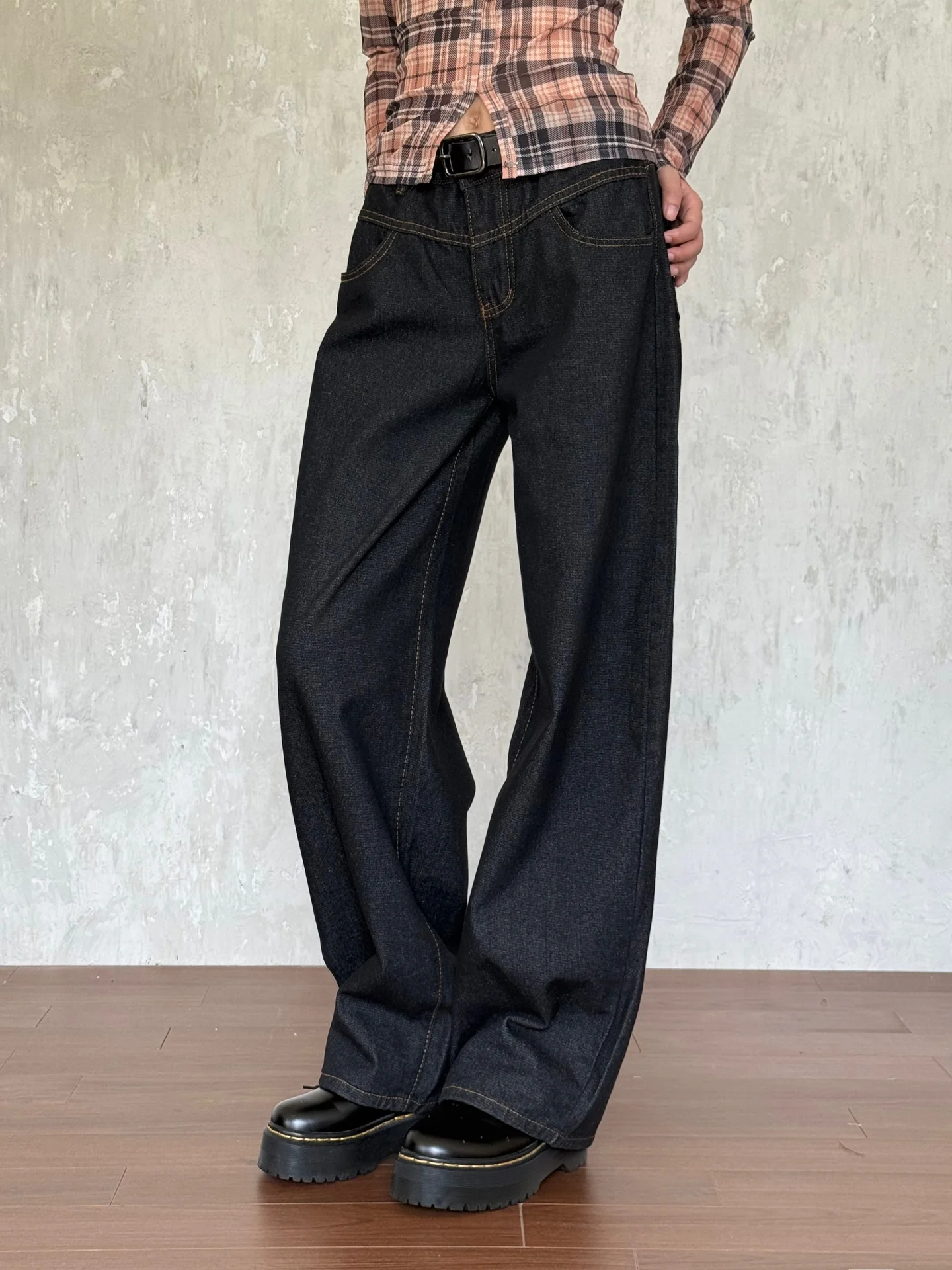 

Винтажные джинсы Tang с высокой талией и широкими штанинами, женские длинные брюки свободного покроя, оригинальный цвет, повседневные хлопковые брюки