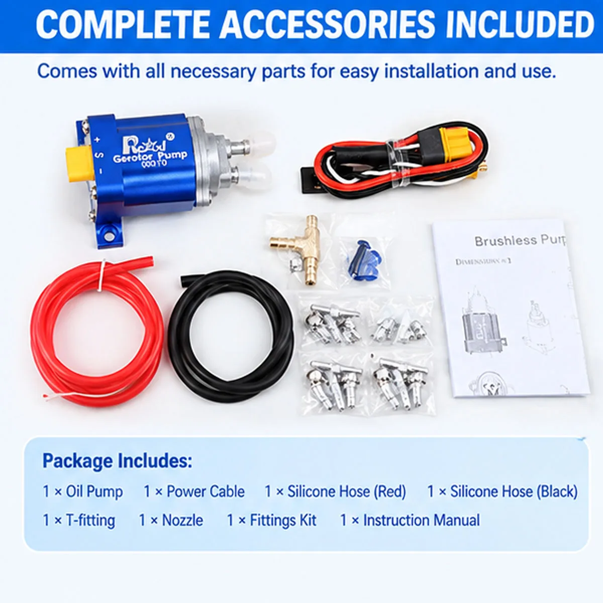 RCEXL Electronic Smoke Pump Oil Pump Built-in Brushless Motor Metal Rotor for Gas RC Airplane Jet