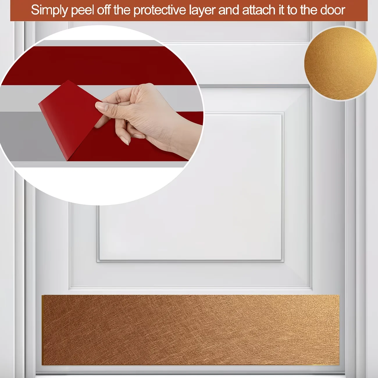 1PC 86cm Self Adhesive Mirror Stainless Door Kick Plate for Bottom of Door, Rust & Scratch Resistant for 36
