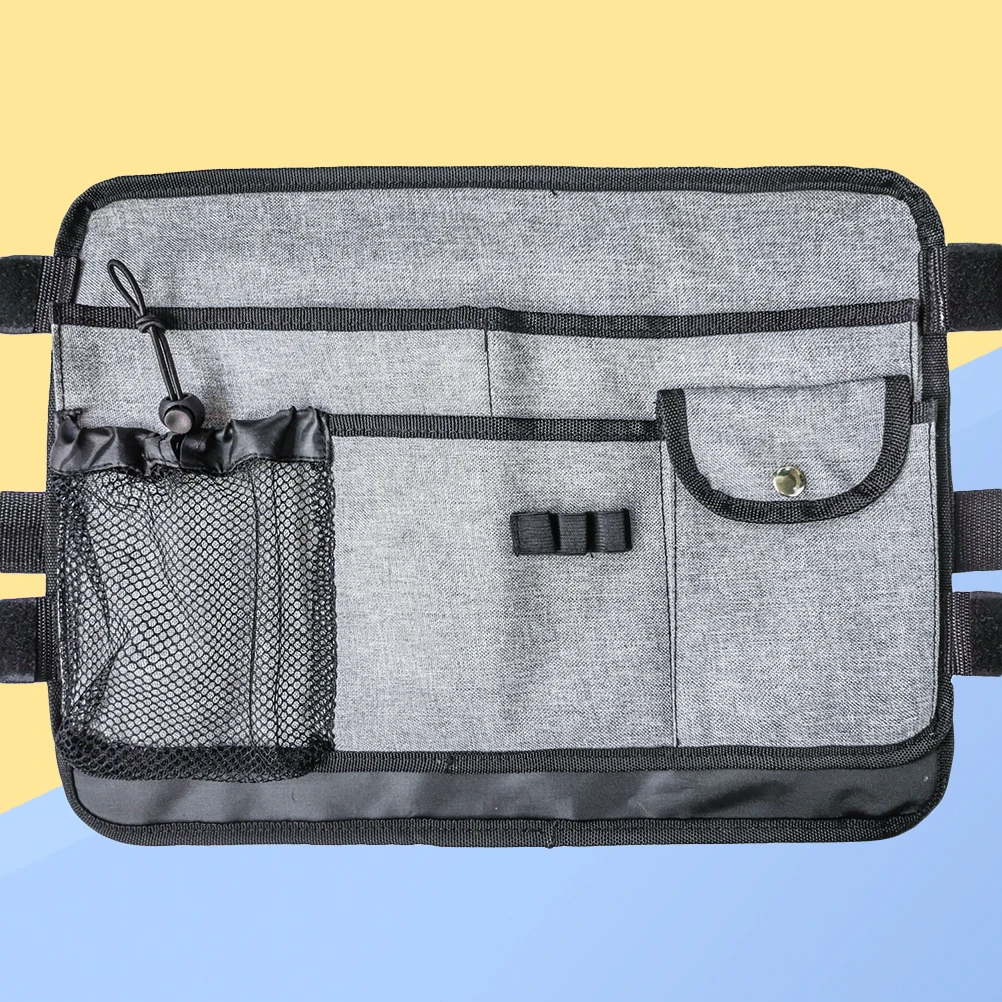 

1pc Large Capacity Walking Aid Hanging Bag Multi Pocket Storage Pouch For Walker Trolley Durable Lightweight Polyester With