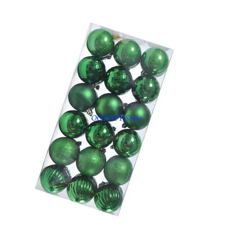 367A 36Piece Set Of Christmas Sphere Ornament Collections Portable Christmas Balls Hangings For Tree And Window Decors