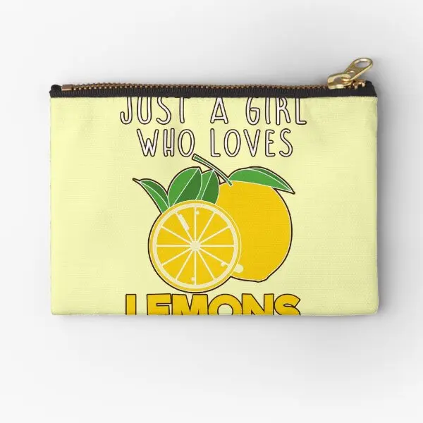 Just A Girl Who Loves Lemon  Zipper Pouches Key Packaging Money Wallet Underwear Cosmetic Pure Small Men Socks Panties Coin