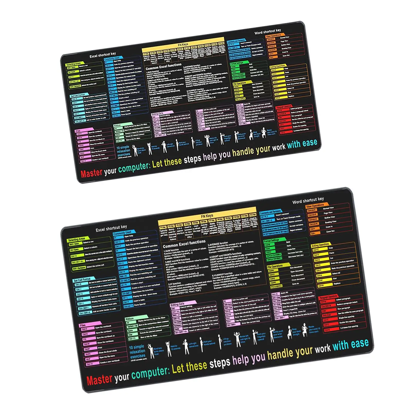 وسادة مكتب من Cheat Sheet غير قابلة للانزلاق ملحقات مكتبية مستطيلة مكتب حصيرة للألعاب الكتابة المنزلية كمبيوتر محمول العمل