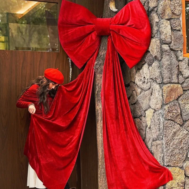 

Oversized Iridescent Bow Wall Decor Shiny Fabric Ribbon Backdrop For Birthday Party Bridal Shower Event Decoration Photography