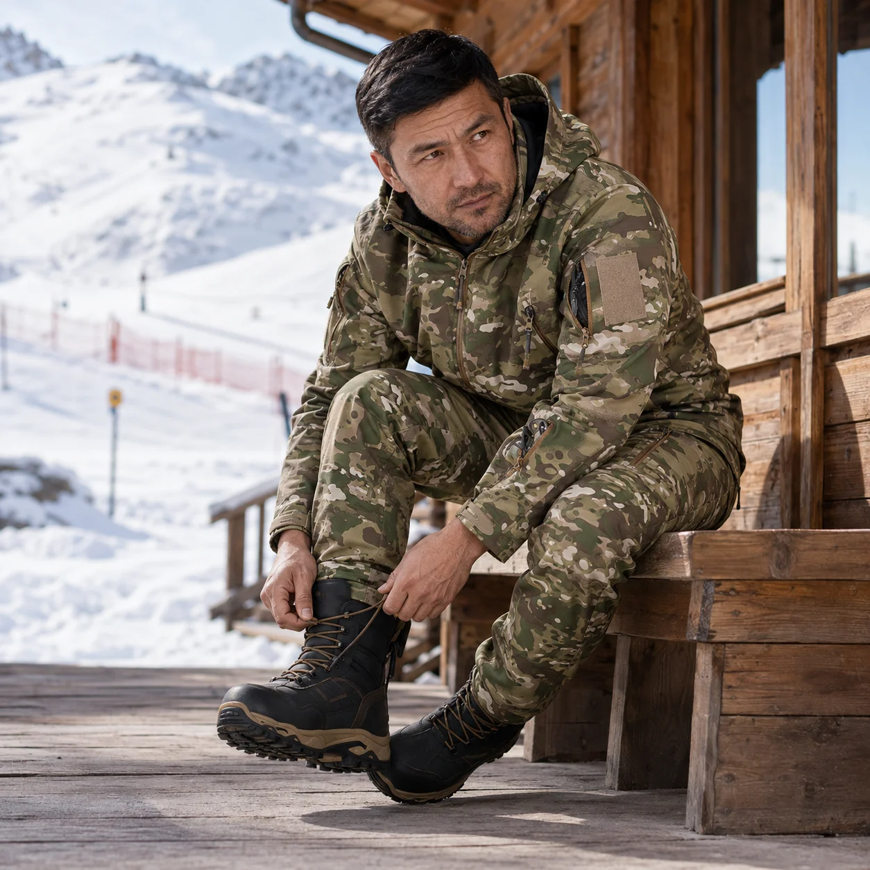 Men Autumn Winter Tactical Military Tracksuit Set Softshell Jackets Casual Fleece Cargo Pants Hiking Camping Climbing Trousers