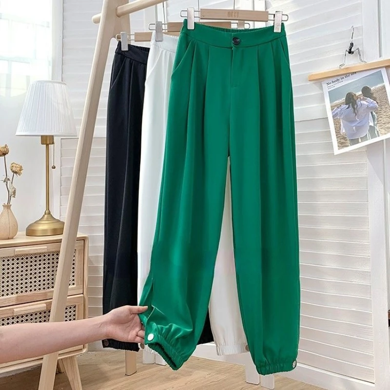 

Summer Cargo Pants Women High Waist Casual Cropped Pants Vintage Y2k Streetwear Baggy Trousers Korean Fashion Joggers