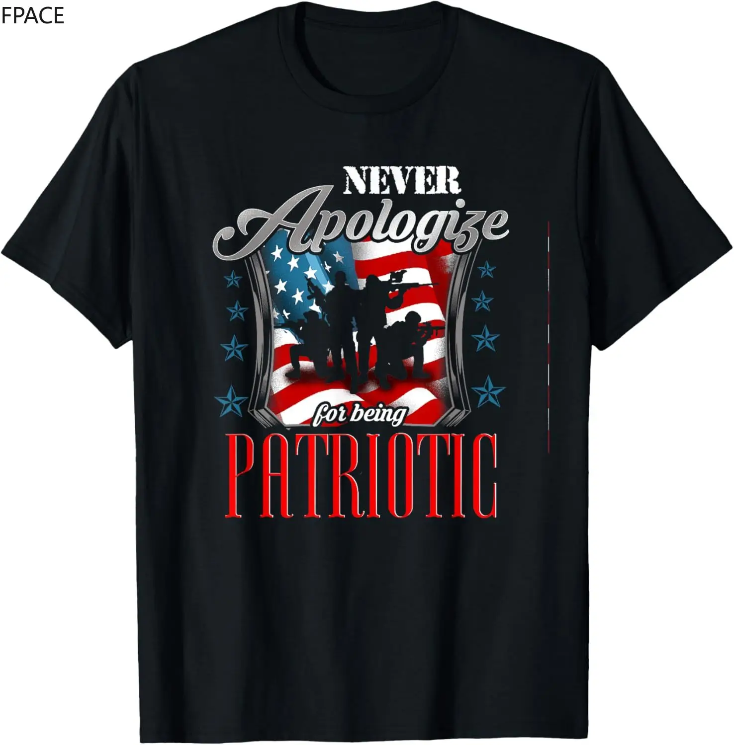 

Never Apologize For Being Patriotic T-Shirt anime clothes streetwear mens t shirts graphic camisas oversized t shirt