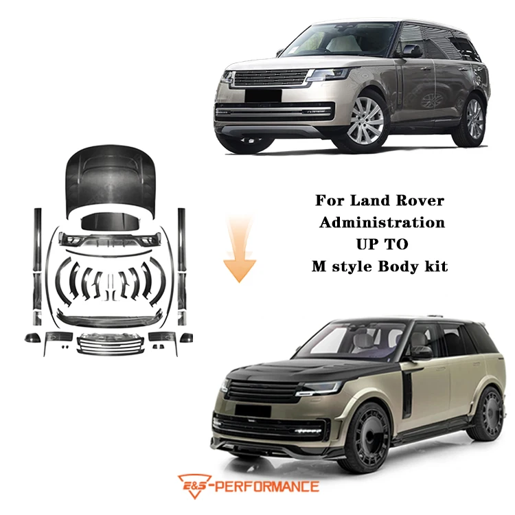 ترقية M نمط الجبهة الشفاه الخلفية الناشر هود الجانب التنانير طقم الجسم لاند روفر رينج روفر رواج 2023 طقم السيارة #2
