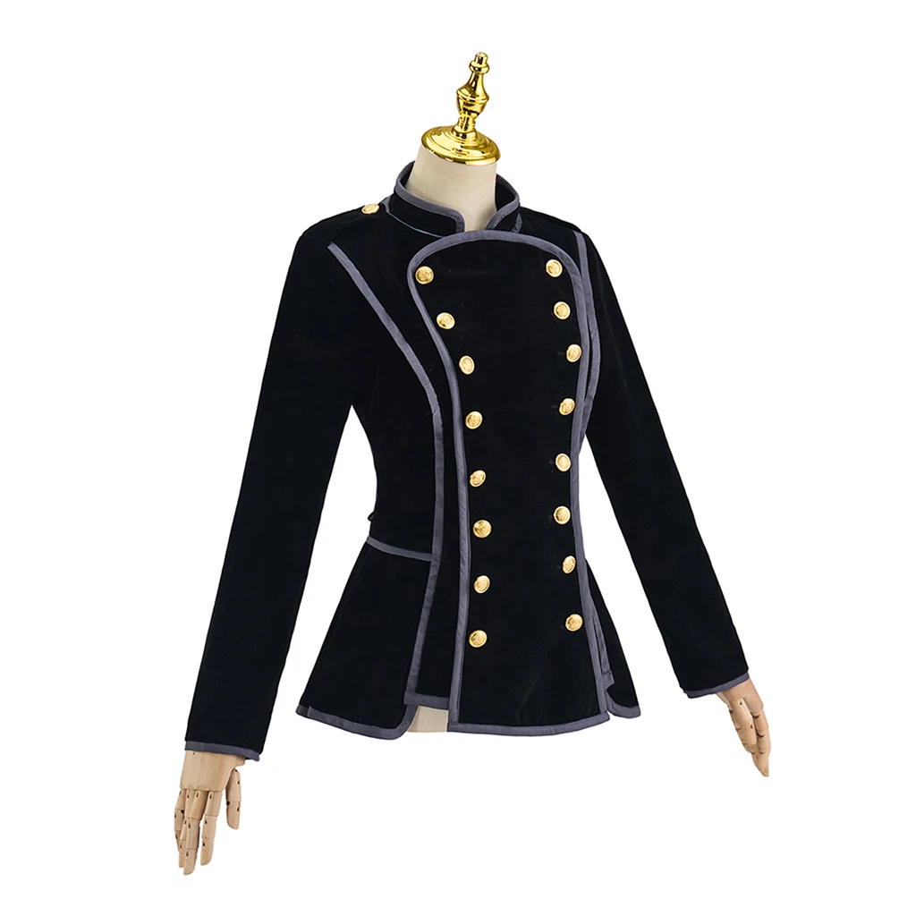 Medieval Retro Women Vintage Steampunk Elegance Jacket Victorian Ladies Stand Collar Gothic Coat Outwear Costume