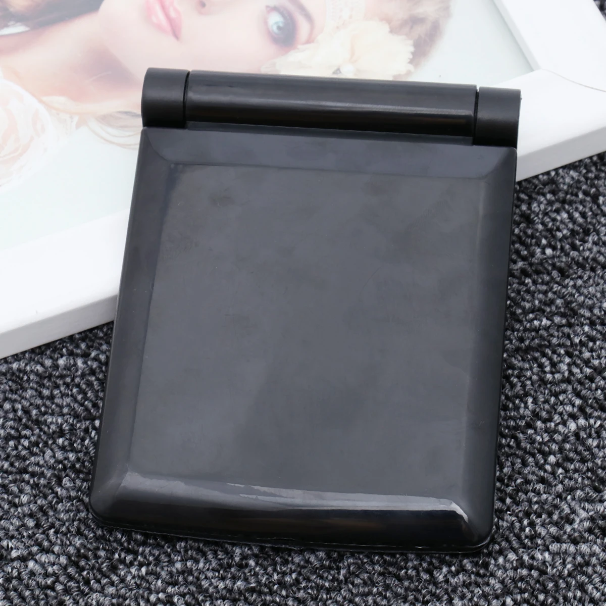 Black LED Compact Folding Double-Sided Makeup Mirror Mini Portable Mirror with 8 Bright LED Lights for Travel