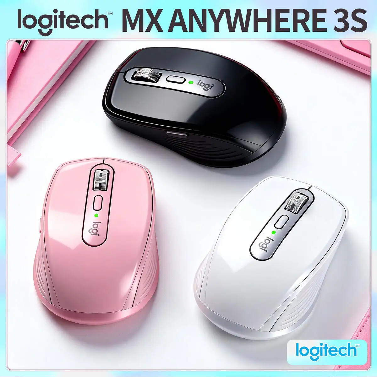 

Logitech MX Anywhere 3S Wireless Mouse for iPad Pro Air Multi-Device Switch Office Travel