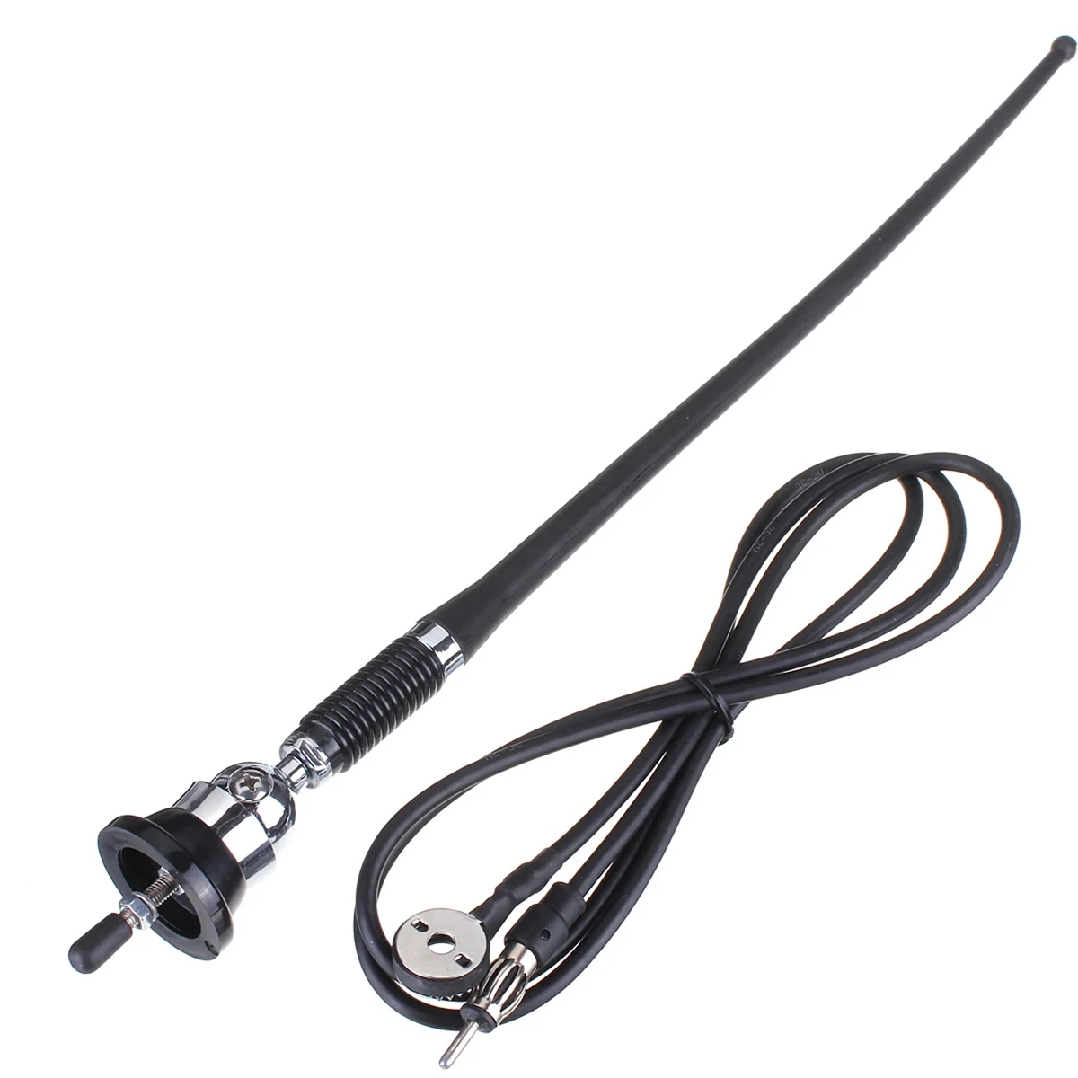 17inch Car Roof Radio Antenna AM-FM Rubber Antenna 180-degrees Swivel Base and 51\