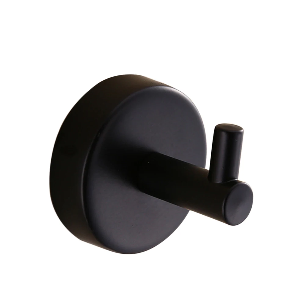 

Coat Hook Towel Rack Clothing Racks Round Holder Wall Stand Black Stainless Steel Lightweight Rust Free Corrosion Resistant