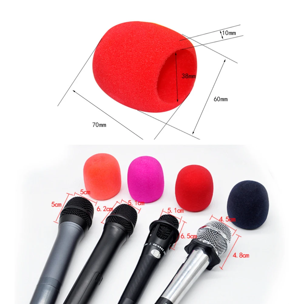 

12Pcs Microphone Windscreen Cover Sponge Cushions Mixed Colors Noise Protection for Conference Room News Interview Use