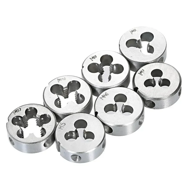 32PCS Metric Tap and Die Set M3-M12 Tungsten Carbide Hand Threading Tool Screw Thread Maker Wrench Cut Bit Kit for Repair