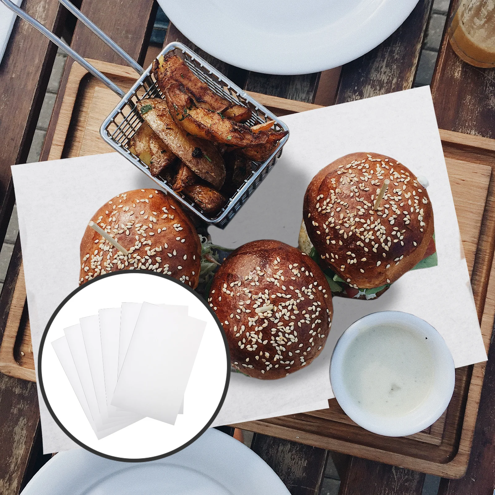 

100 Sheets Food Wrap Paper Greaseproof Paper for Cake Cookie Packaging Non-Stick Oil Proof for Picnics Parties Weddings