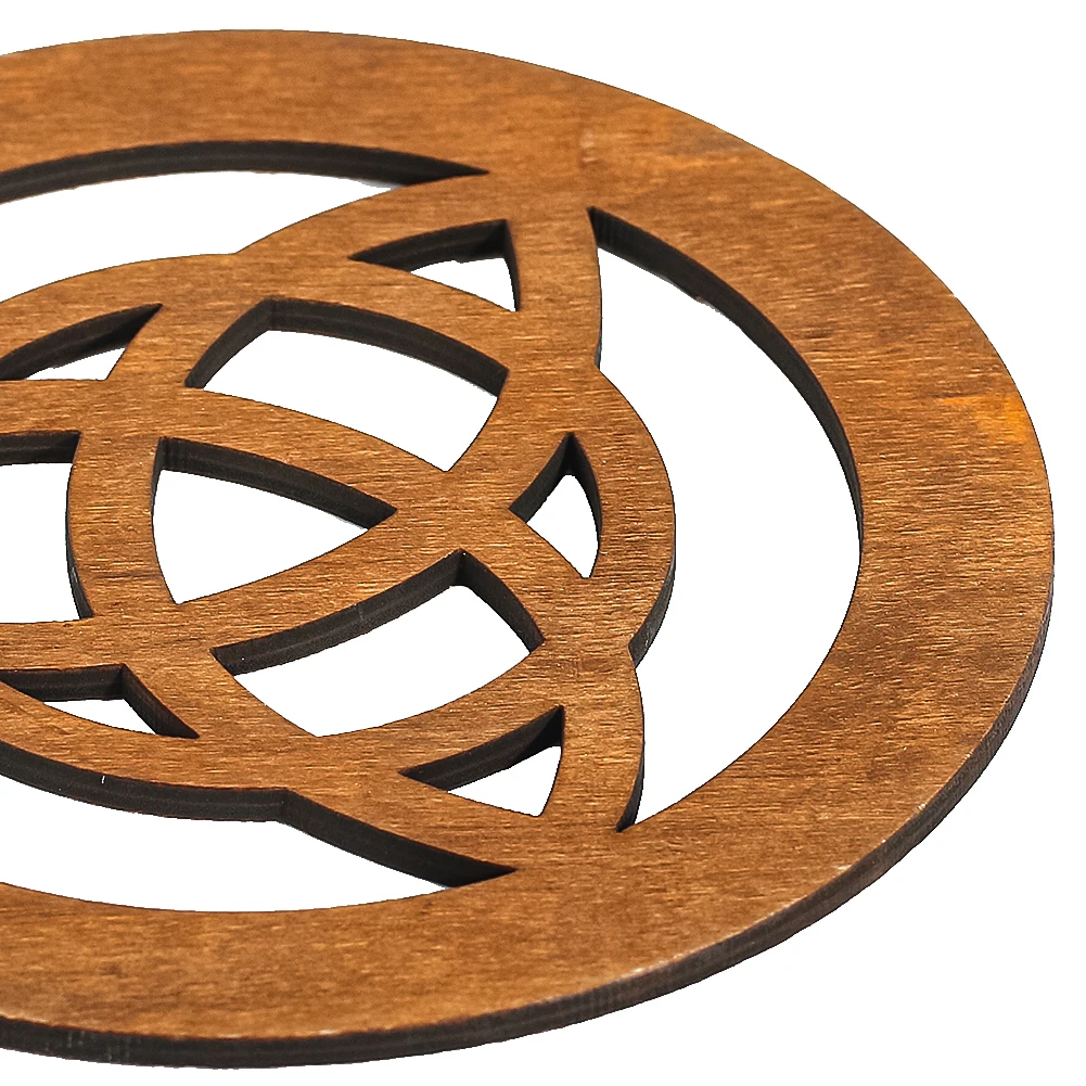Celtic Knot Wood Board Witch Altar Tray Wall Art Sacred Geometry Pentagram Meditation Crystal Grid Base Spiritual Home Decor