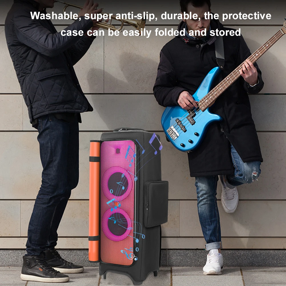 Speaker Dust Cover with Mic Pocket Portable Speaker Dust Case Foldable Padded Speaker Protective Cover for JBL PARTYBOX 1000 Bag view 2