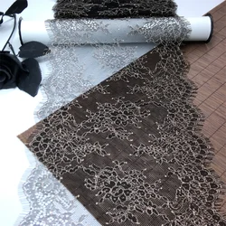 Two Tone Eyelash Lace Trim Embroidery Lace Fabrics DIY Bra Lingerie Sewing Accessories French Chantilly Lace for Needle Work