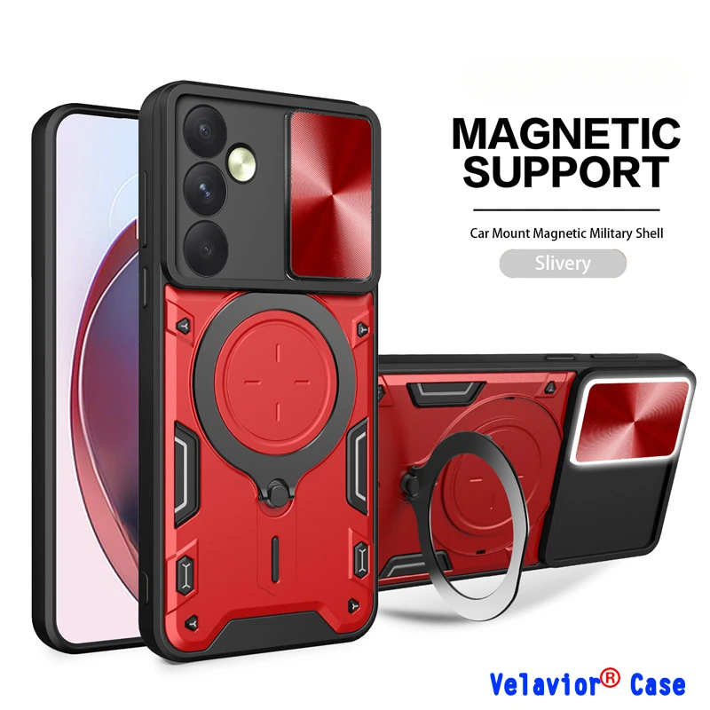 

Case for Samsung Galaxy A05S Car Holder Magnet Ring Bumper Shell for Galaxy A05S A15 A35 5G Slide Camera Lens Armor Back Cover